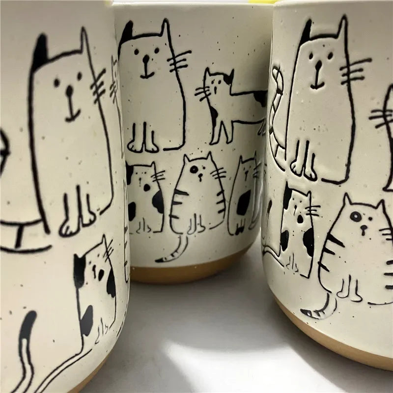 Tasse peinte à la main grande capacité chats