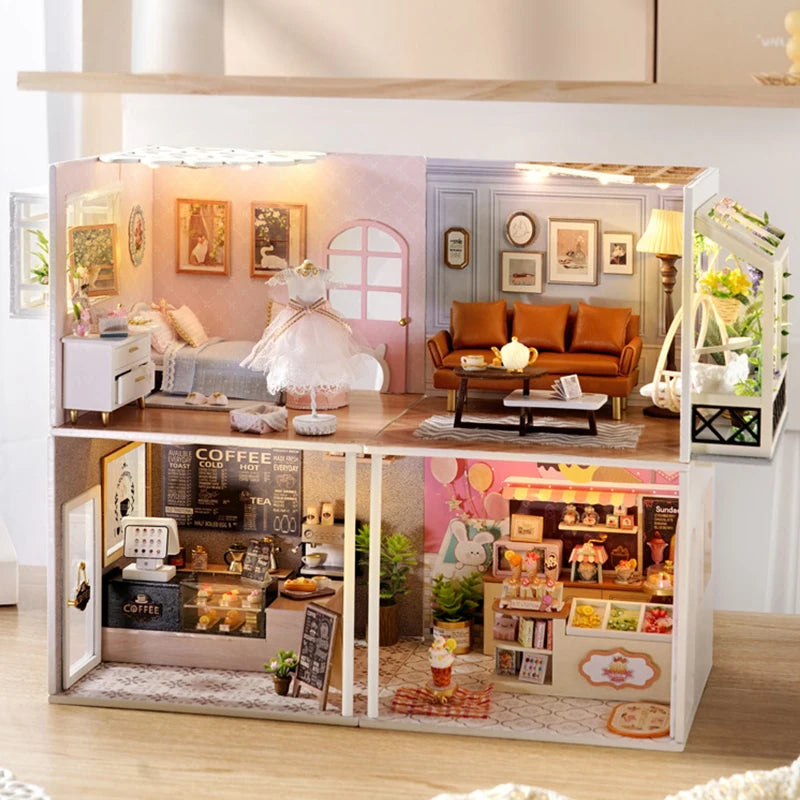 DIY models shops, living room, bedroom Dollhouse