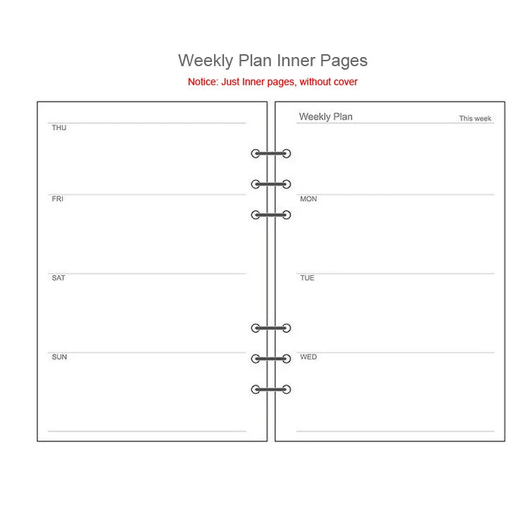 Refills of 45 sheets of A5 A6 A7 lined, dotted, to-do list and others