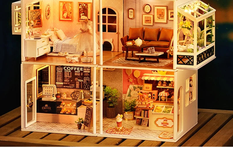 DIY models shops, living room, bedroom Dollhouse