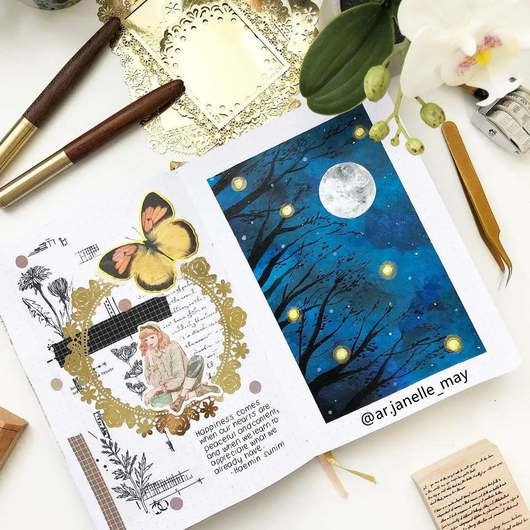 Cahier Bullet journal Lunes MOONS 160GSM papier en Bambou