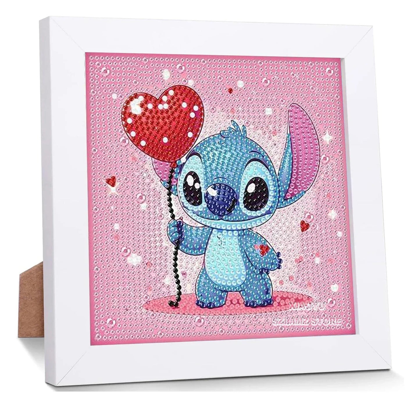 Peintures à diamants pour enfant Stitch avec cadre