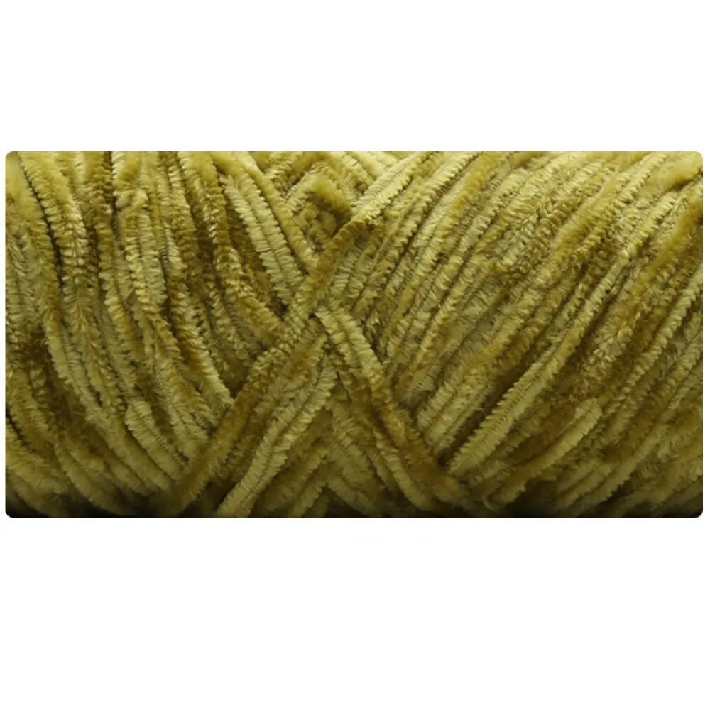 Pack of 6 balls of gold velvet chenille 100% Polyester 100gr x 6