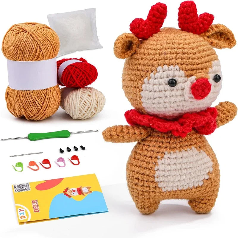 1 kit de crochet DIY pour débutant lapin ou pingouin ou lama