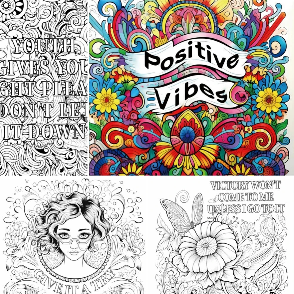 Positive Vibes Coloring Book