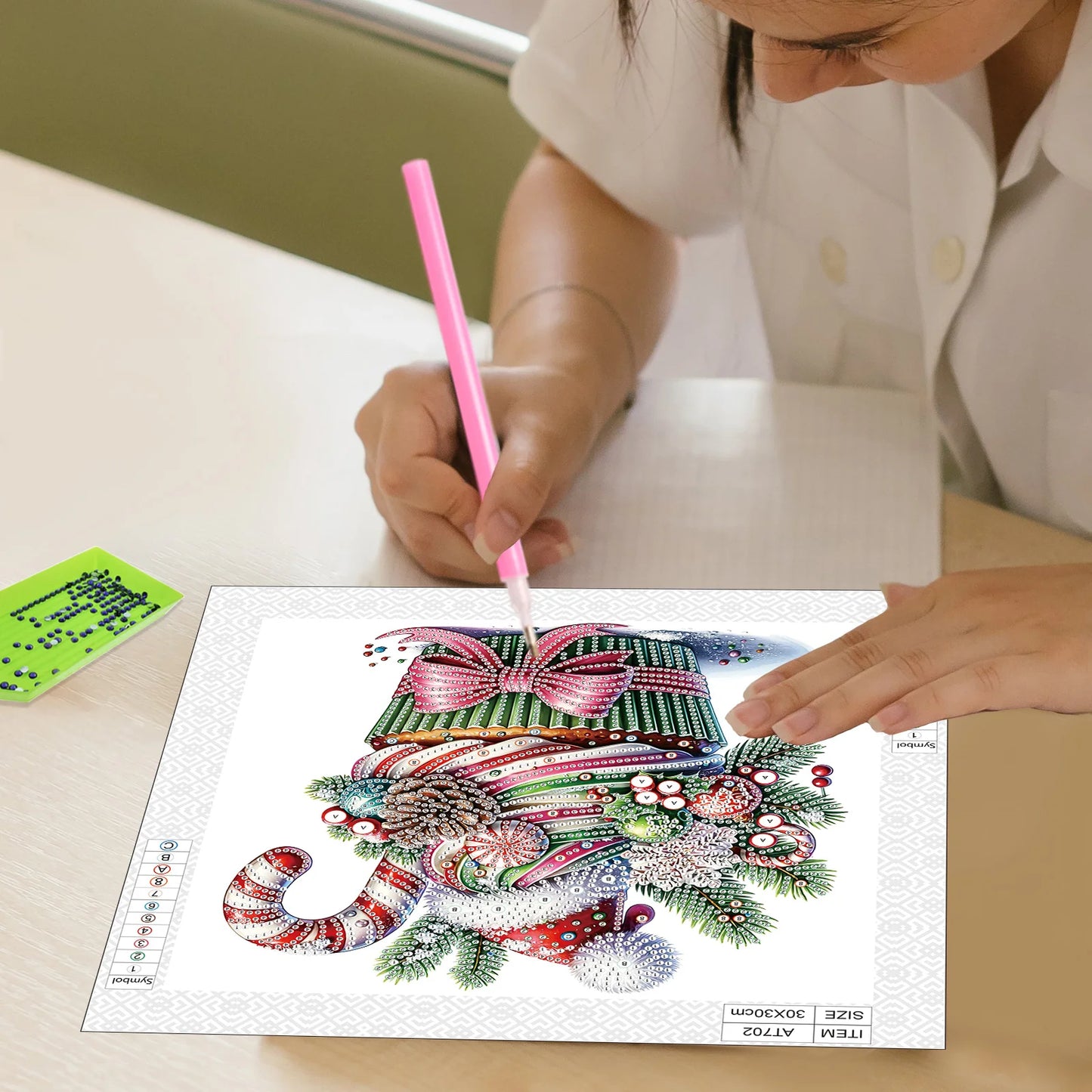 Kit de peinture à diamants de forme spéciale pour débutants et adultes, gâteau de noël