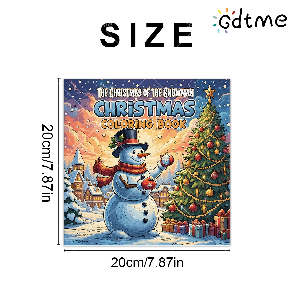 Libro para colorear navideño para adultos y adolescentes, dibujos animados navideños, Papá Noel, muñeco de nieve.