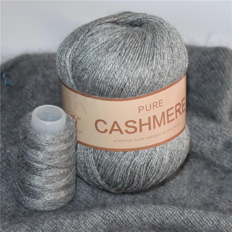 5 Pelotes de fil de Cashmere de Mongolie pour crochet 50gr x 5