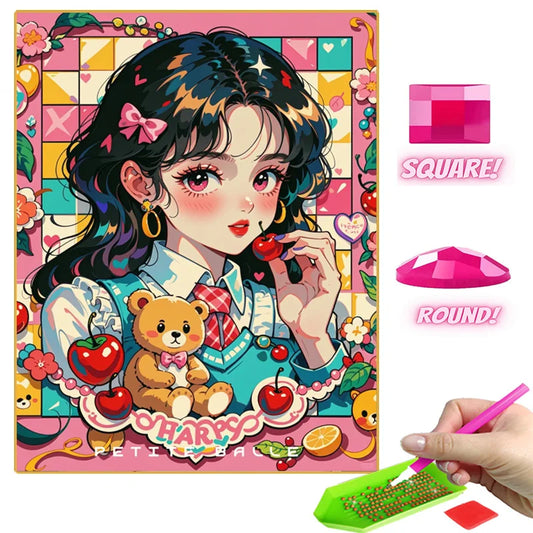 Peintures à diamants Fille Manga