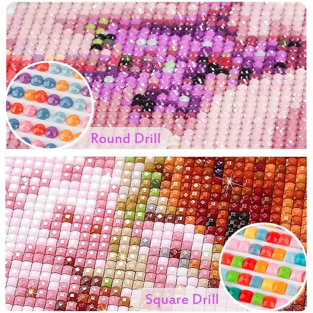Pinturas de diamantes de flor de cerezo en Fuji, Japón