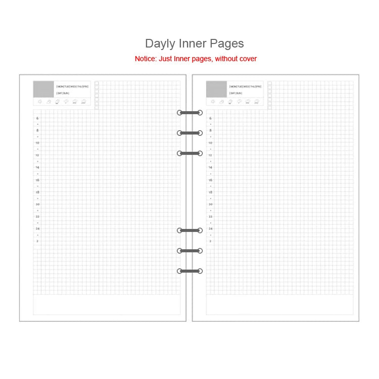 Refills of 45 sheets of A5 A6 A7 lined, dotted, to-do list and others