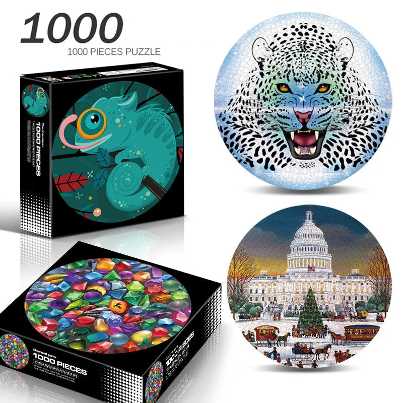 Puzzles ronds pour Adulte 1000 Pièces Plusieurs motifs disponibles