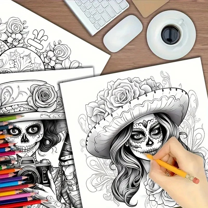 Livre de coloriage artistique Sugar bone Art