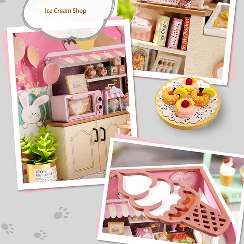 DIY models shops, living room, bedroom Dollhouse