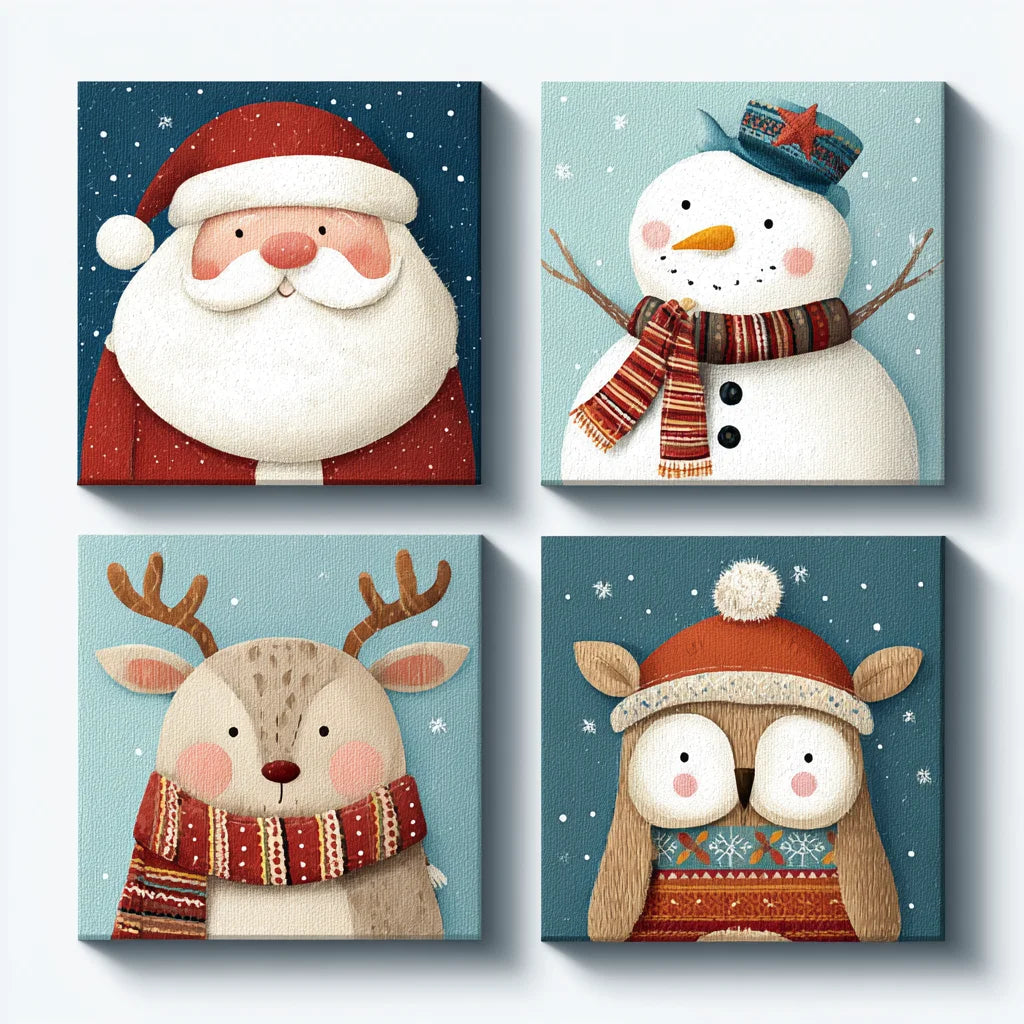 Ensemble de 4 Peintures par numéros noël