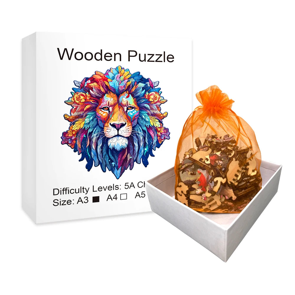 Puzzle en bois lion