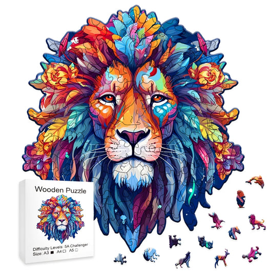 Puzzle en bois lion