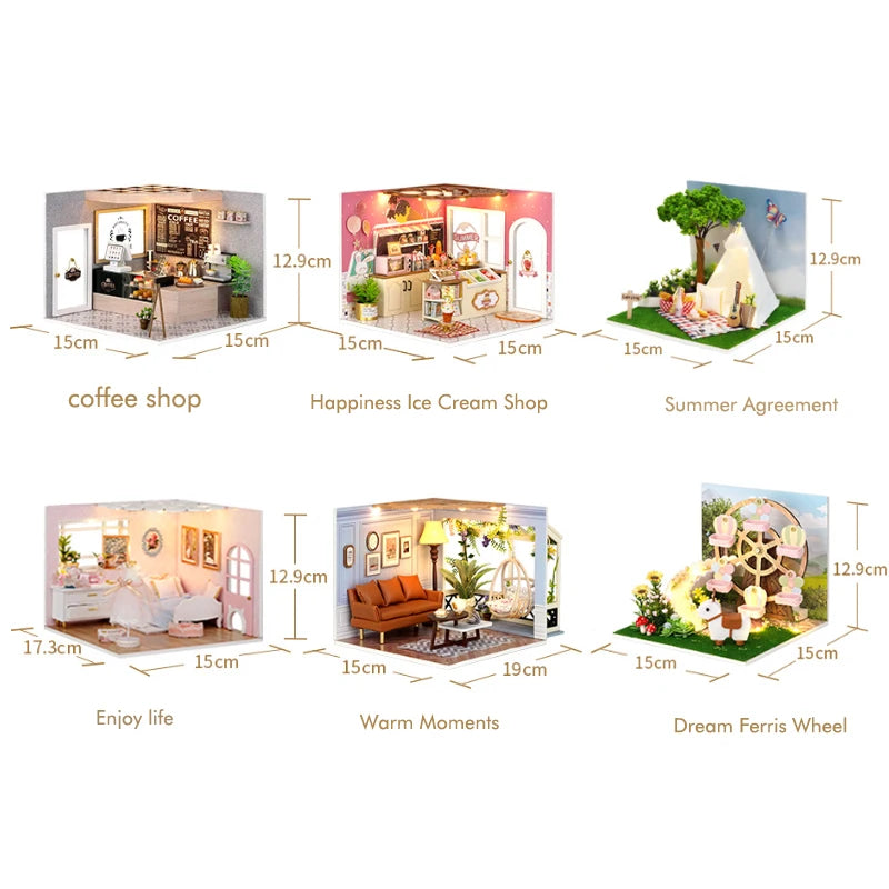 DIY models shops, living room, bedroom Dollhouse