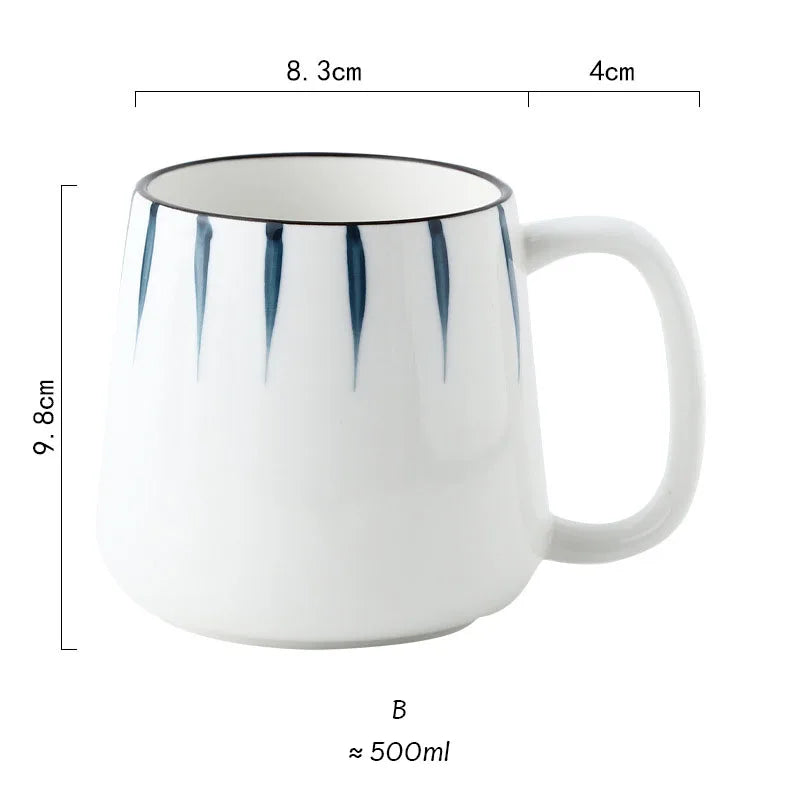 Tazas de cerámica de estilo japonés de 500 ml