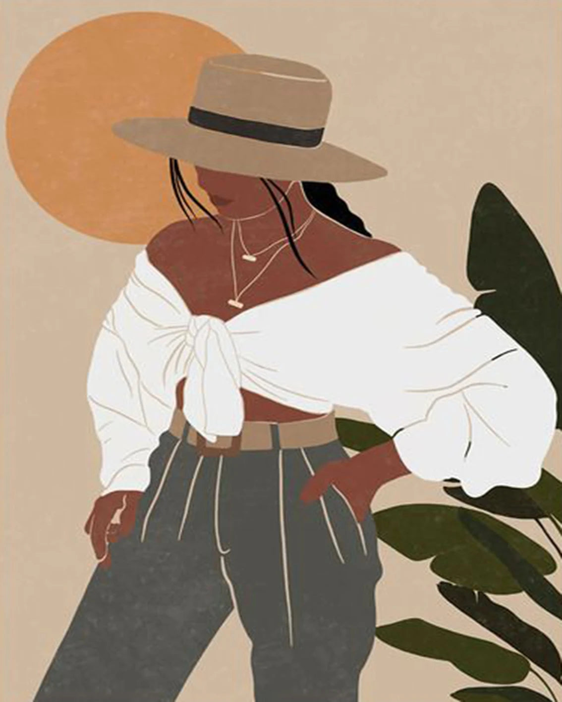 Painting by numbers minimalist women