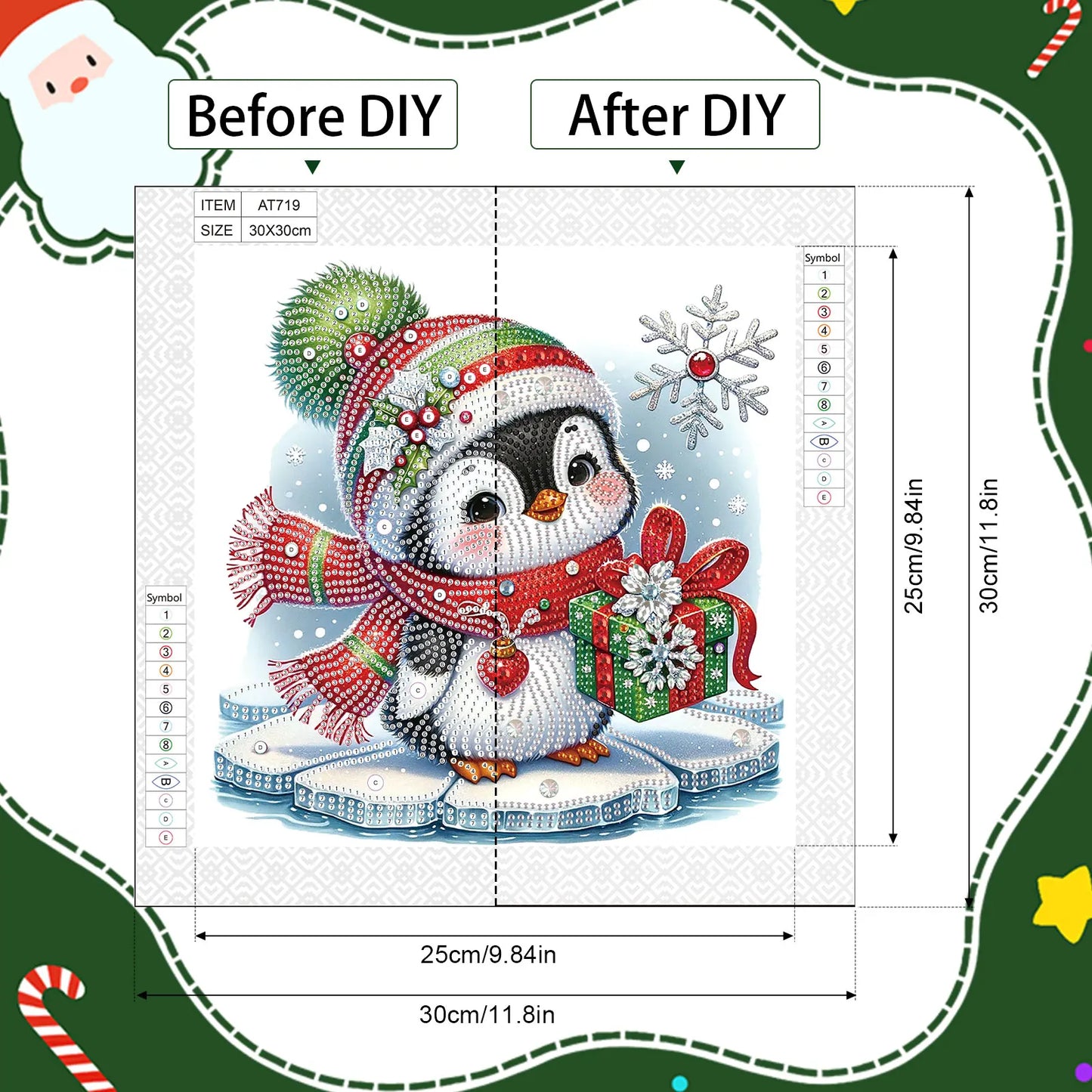 Kit de peinture à diamants pour adulte, pingouin mignon