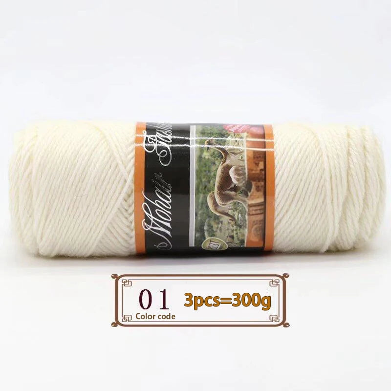 300gr de lana mohair diferentes colores