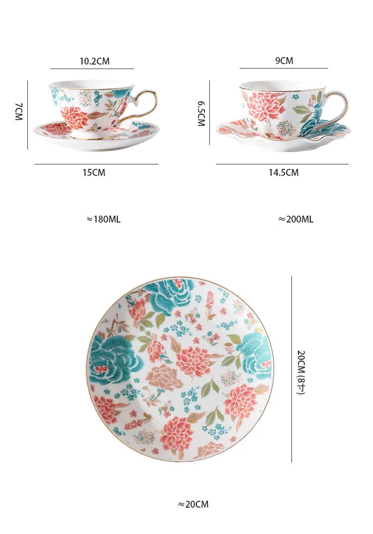 Taza de flores chinas