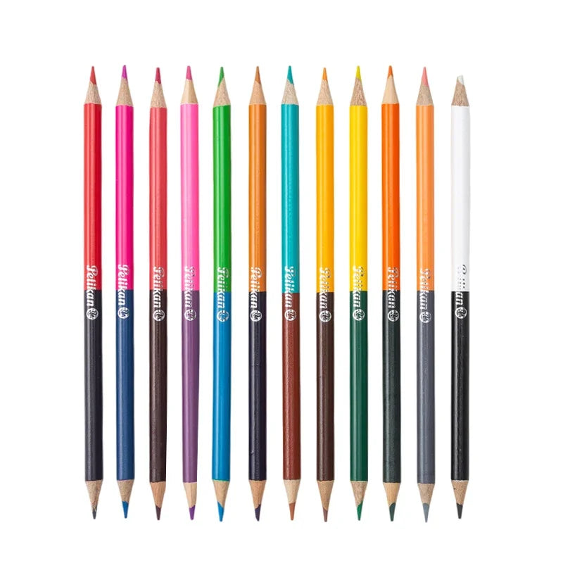 12 crayons de couleur à double pointe pour enfants 24 couleurs