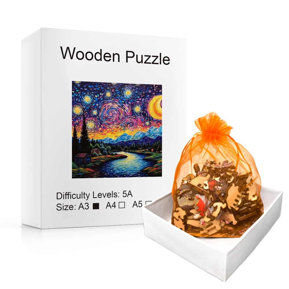 Puzzle en bois 3D Starry Space  Espace étoilé Adulte Décoration Murale Cadeau