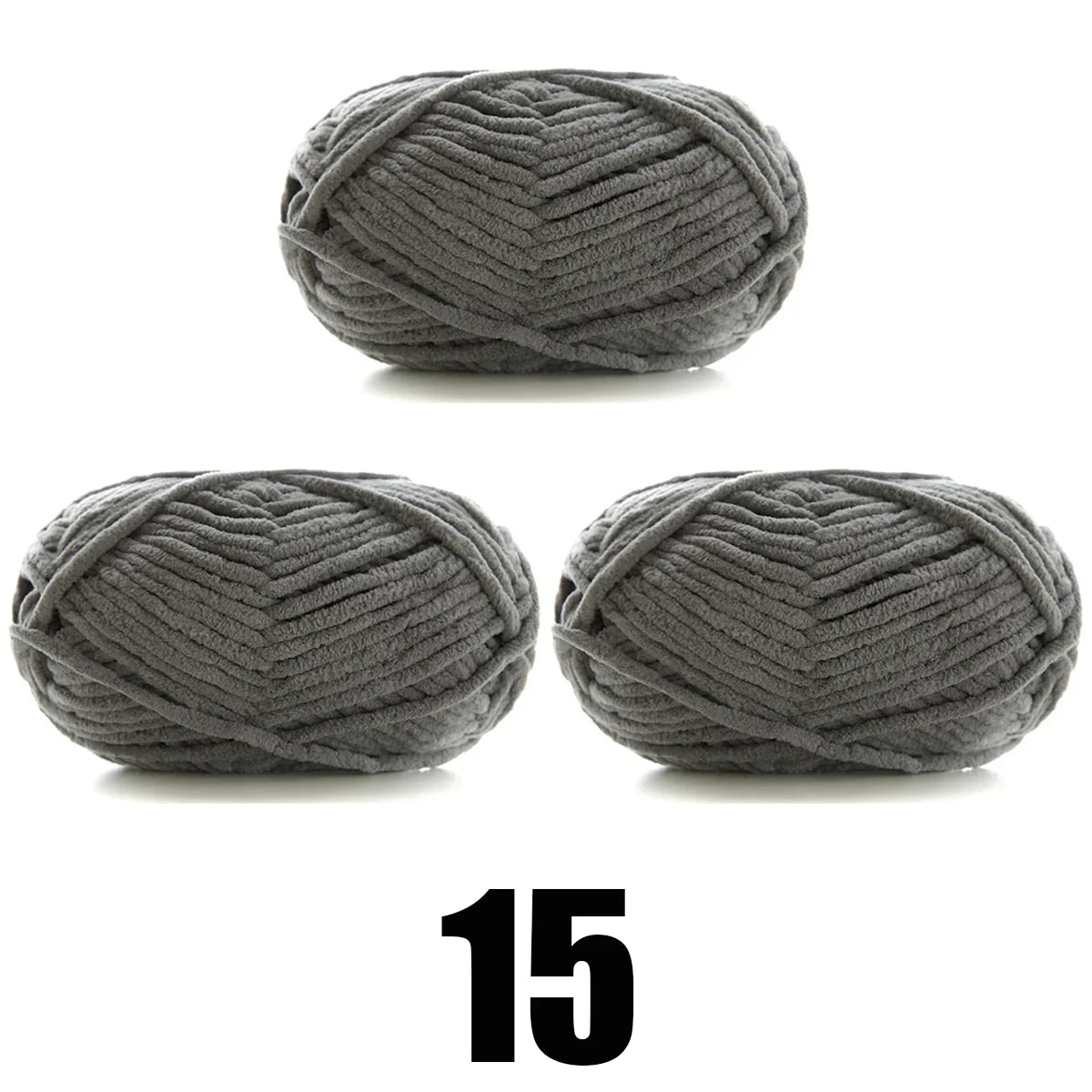 3 Pelotes de laine chenille épaisse et douce en velours 50gr x 3