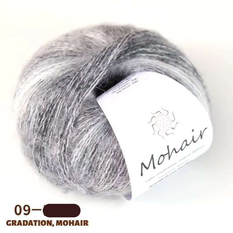 Ovillo de lana Mohair suave 25gr Degradado