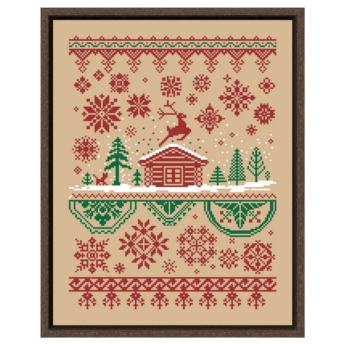 Kit de point de croix hiver neige  18ct 14ct 11ct