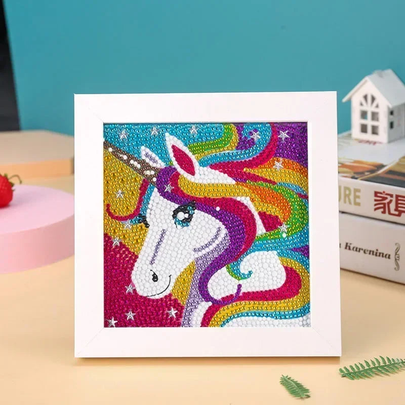 Pinturas de diamantes para niños Unicornio, Animales