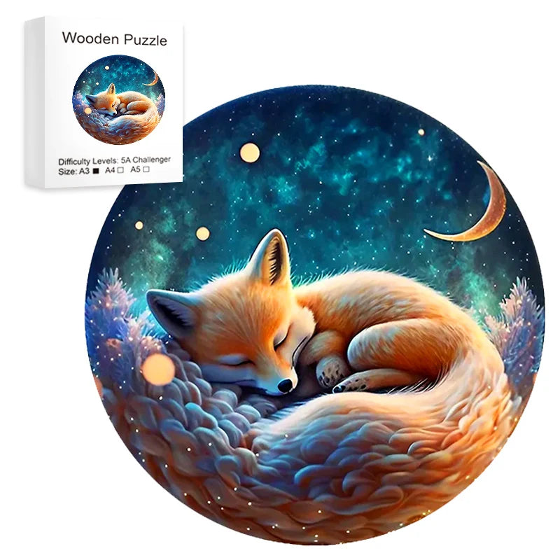 Sleeping Fox Wooden Puzzle