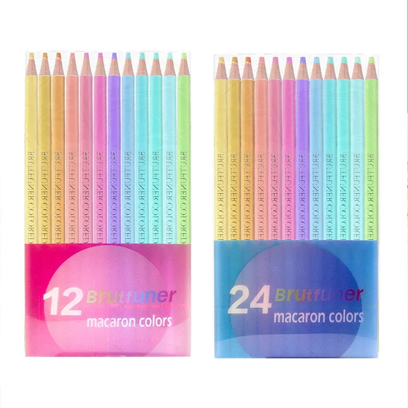 Crayons de couleur Brutfuner 12/24 Couleurs Spécial couleurs Macaron