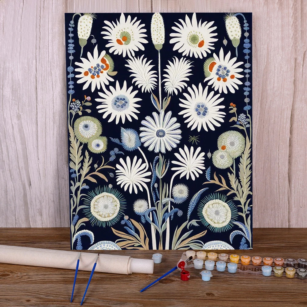 Painting by numbers flowers bohemian style