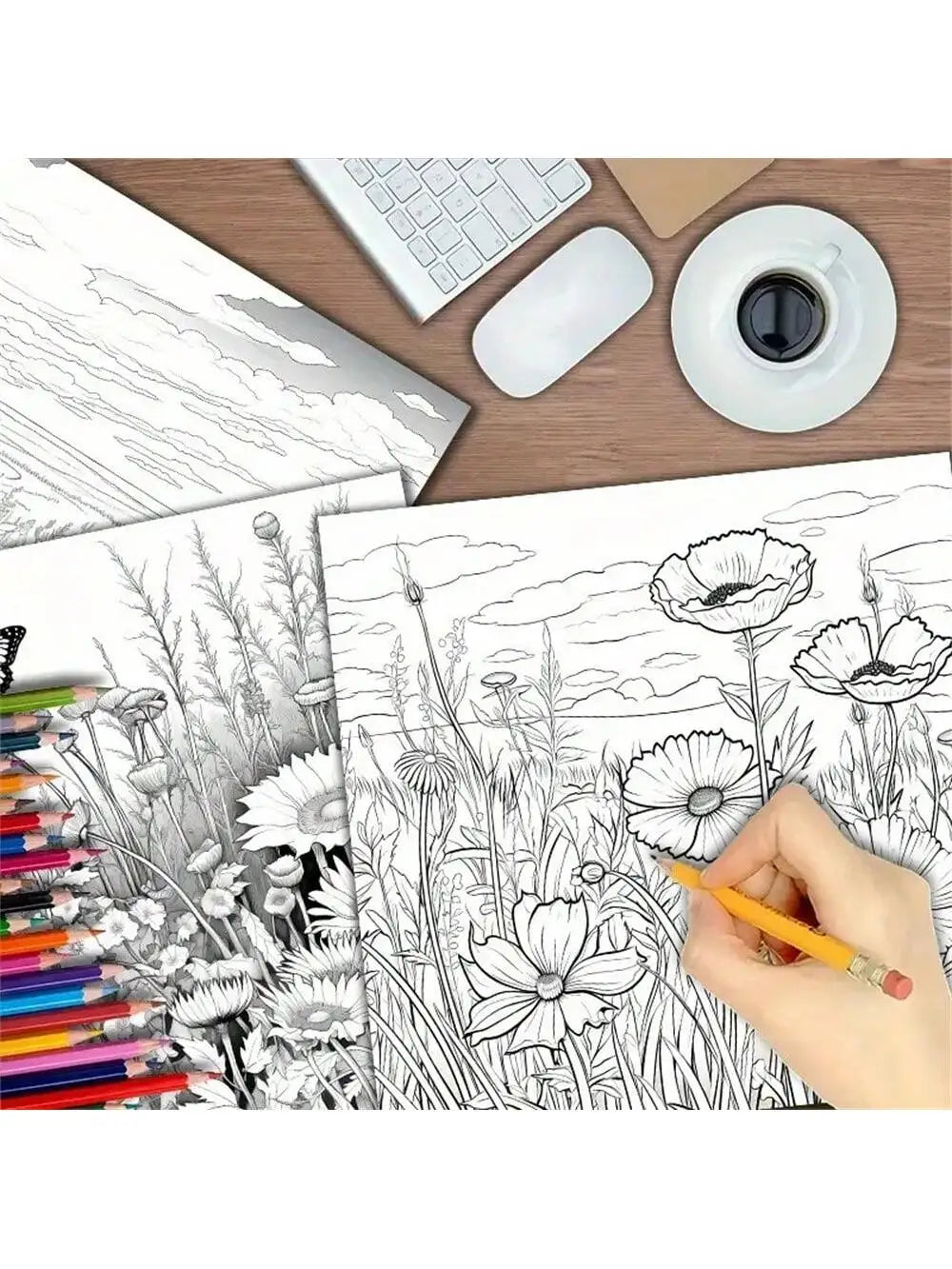 Livre de coloriage 20 pages anti-stress