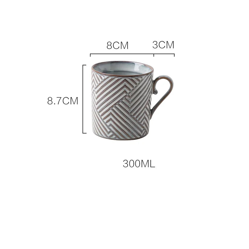 Tasse en céramique rétro de style européen CHANSHOVA 200ml, 250ml, 300ml, 400ml