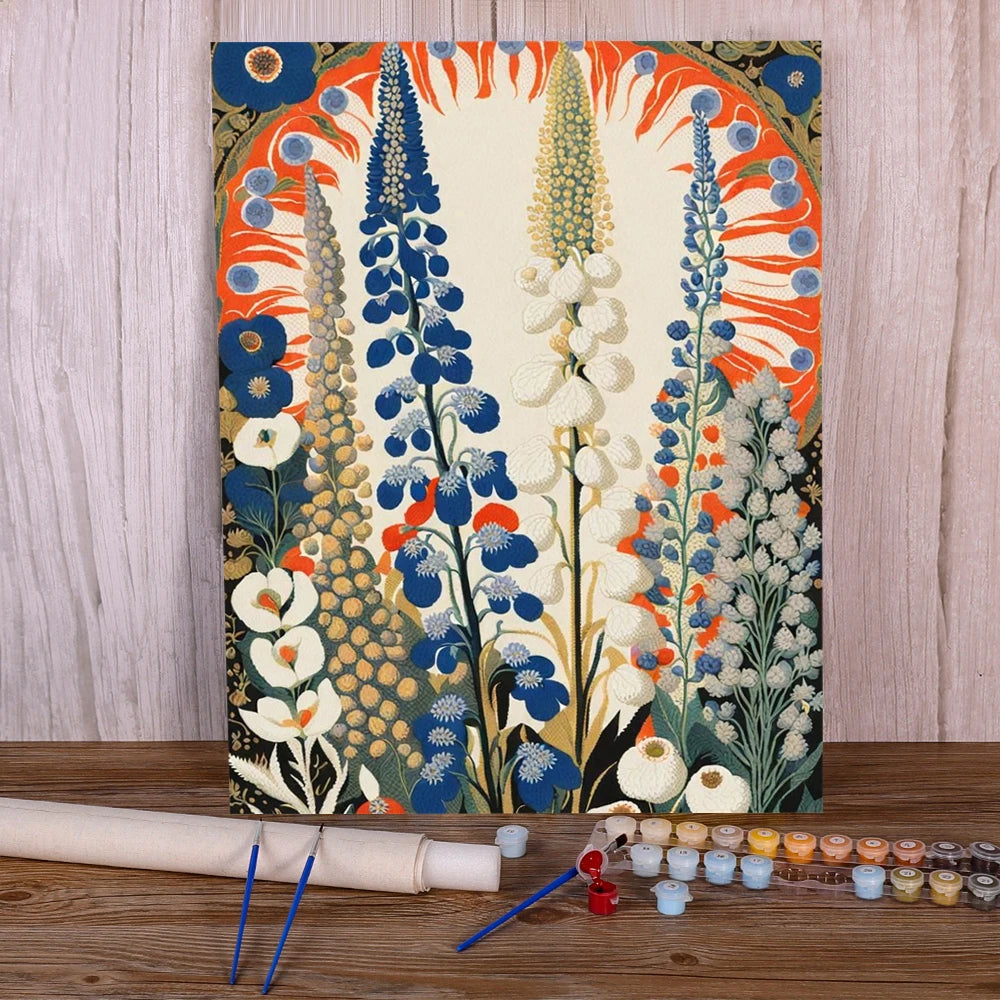 Painting by numbers flowers bohemian style