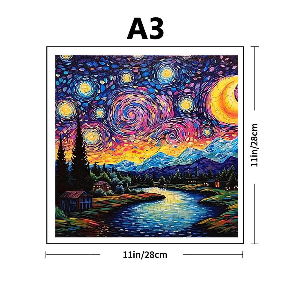 3D Wooden Puzzle Starry Space Adult Wall Decoration Gift