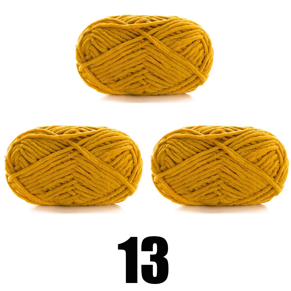 3 Pelotes de laine chenille épaisse et douce en velours 50gr x 3