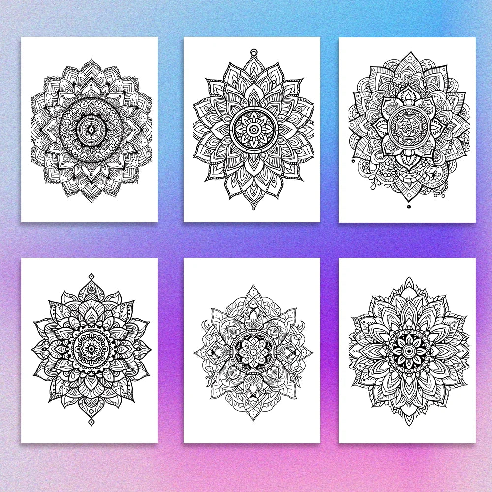 Livre de coloriage Mandalas 30 dessins Différents 100gsm