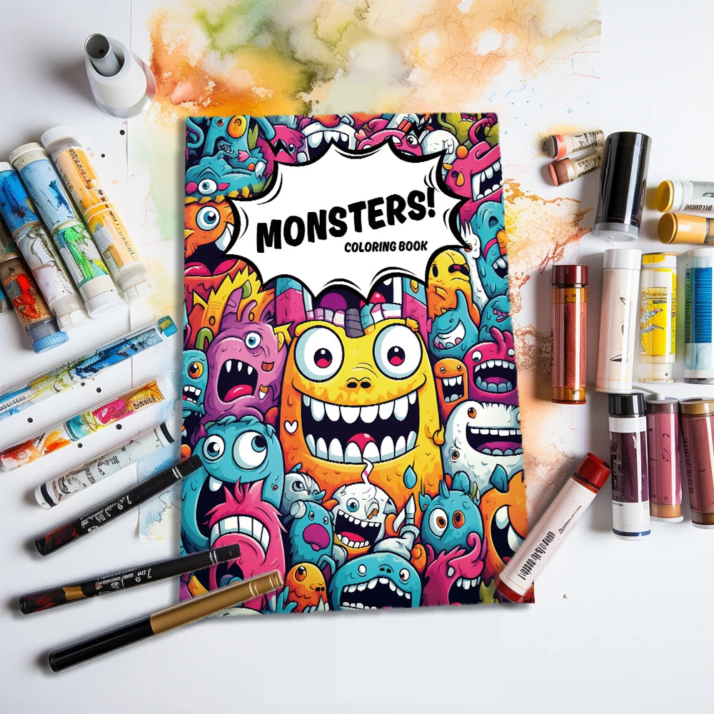 Cute Monsters Coloring Book for Teens and Adults