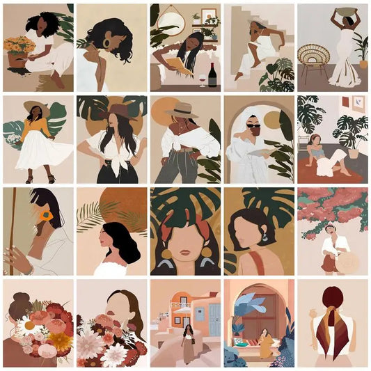 Painting by numbers minimalist women