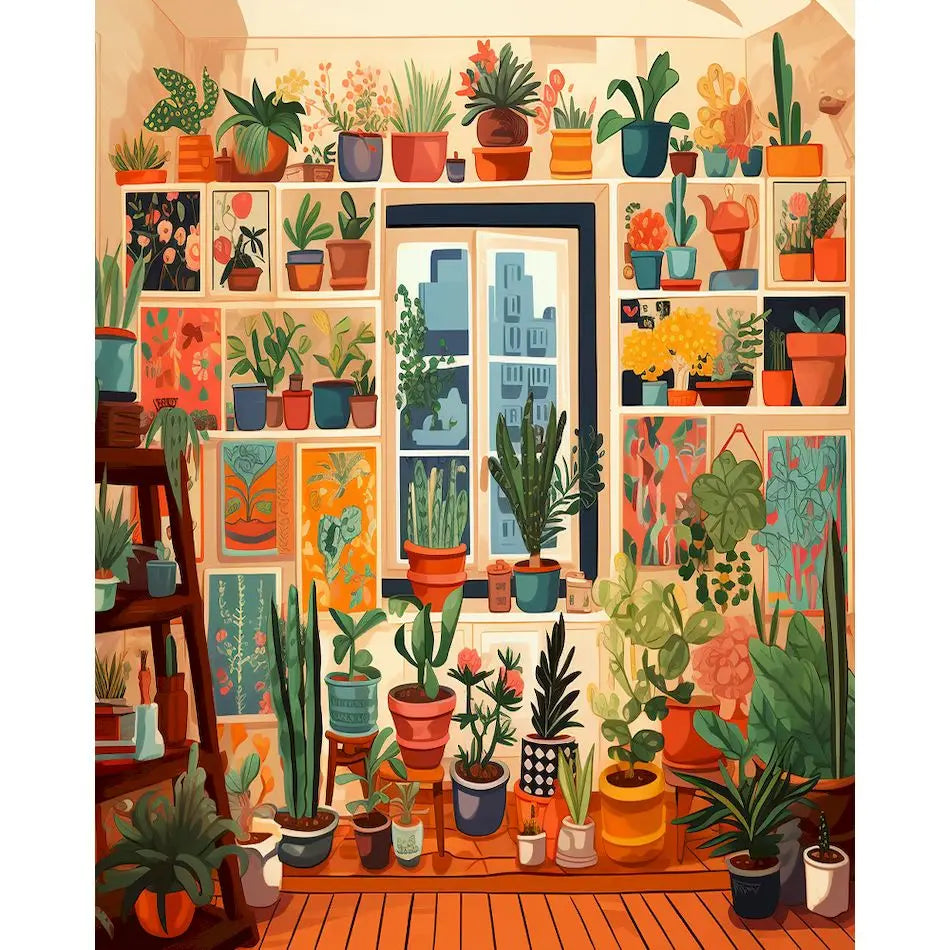 Painting by numbers indoor plants Potted plants Cactus