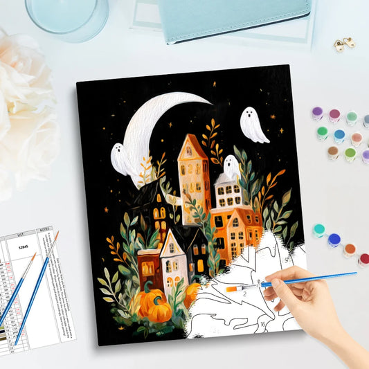 Peinture par numéros Halloween maisons