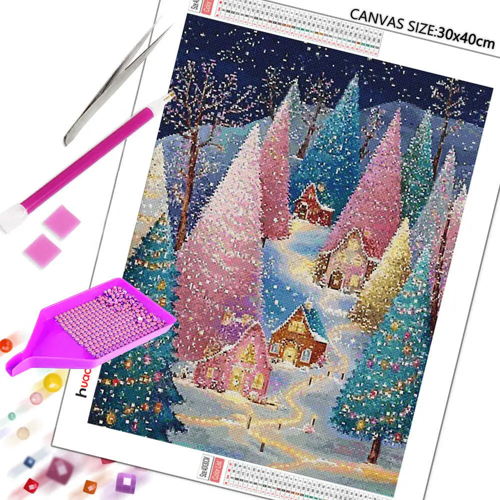 Peinture à diamants ciel de Noel étoilé