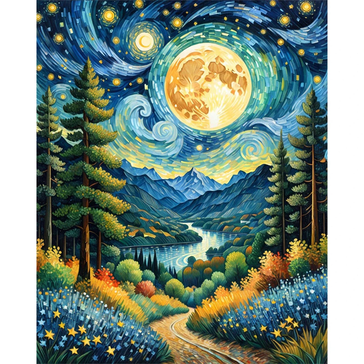 Paint by numbers for adults Starry moon