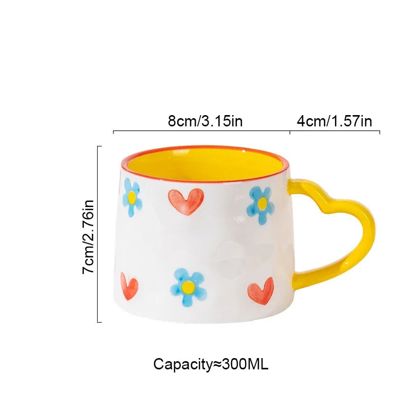 Jolie tasse en céramique faite main 300ml Petits cœurs d'amour