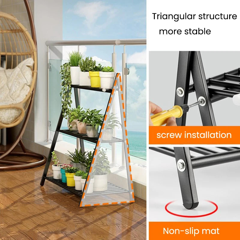 3-Tier Multifunctional Flower Pot Rack